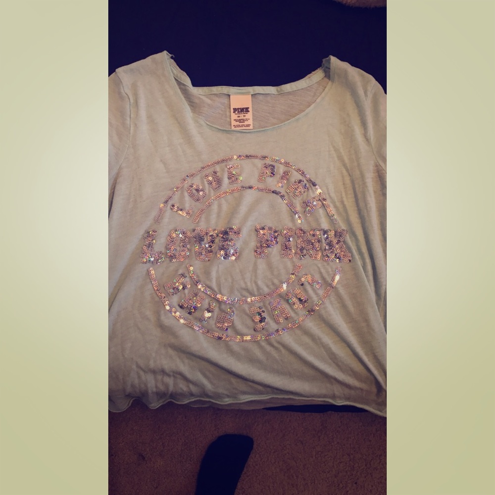 PINK mint bling tee