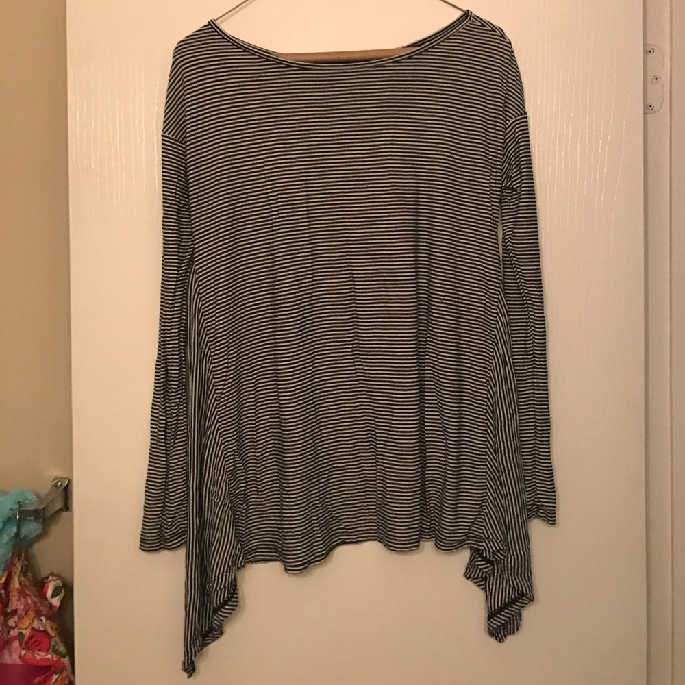 Long, flowy striped shirt