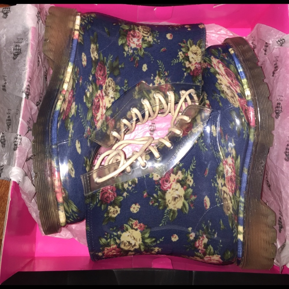 Floral rain boots