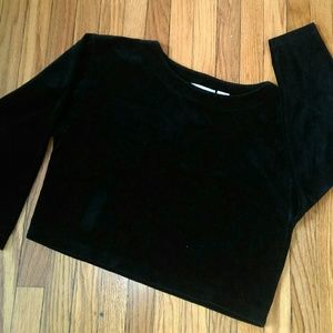 90's Victoria Secret L/S Velvet Velour Crop Top SM