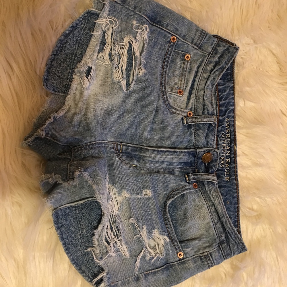 American Eagle Hi-Rise Festival jean shorts