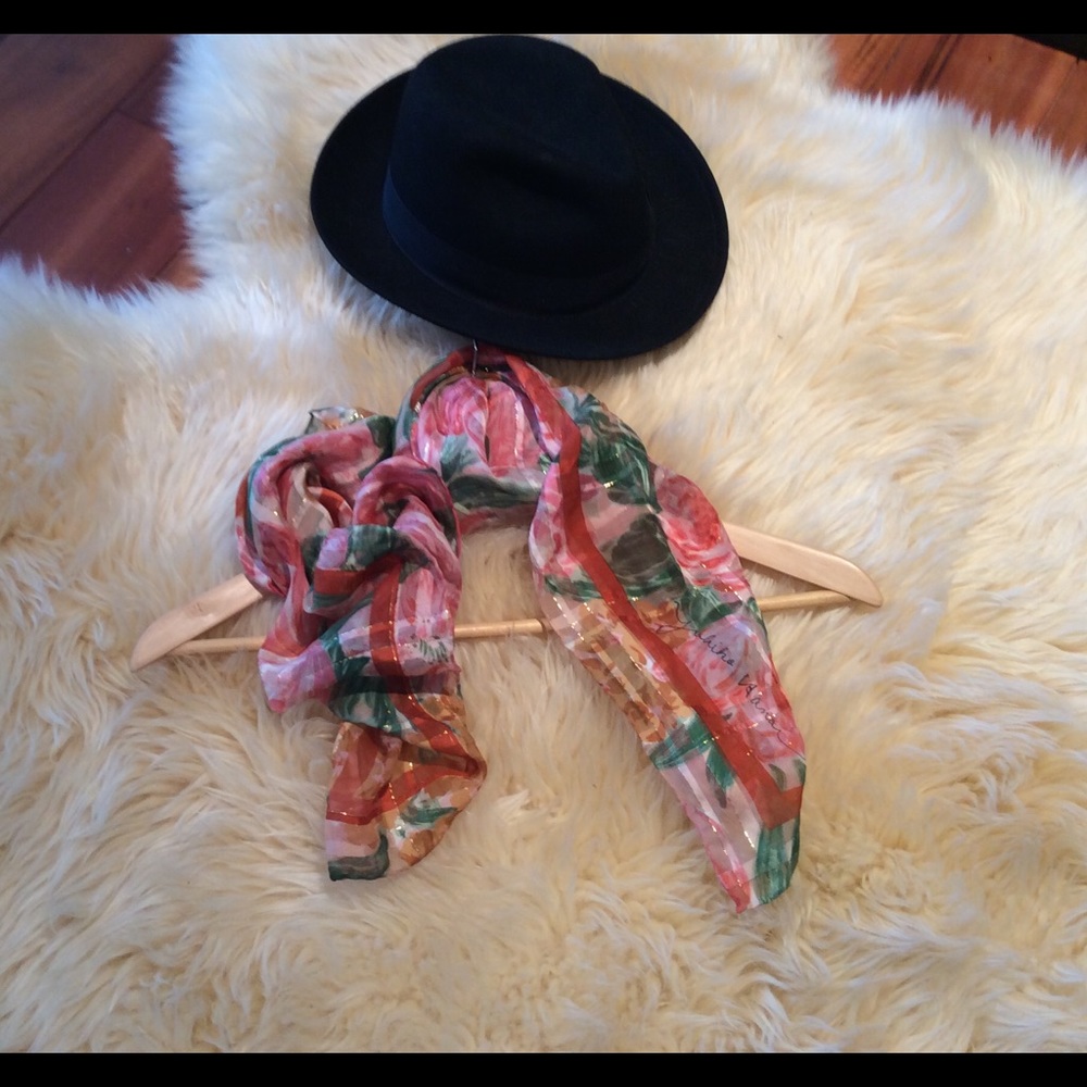 Flowers 100 % silk scarf by Yukiko Hanai