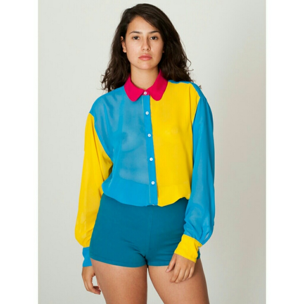 American Apparel Colorblock Oversized Blouse