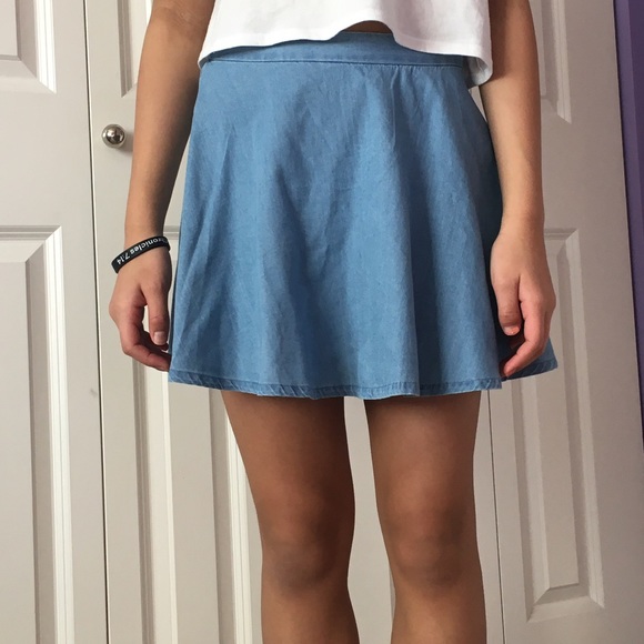 denim skater skirt forever 21