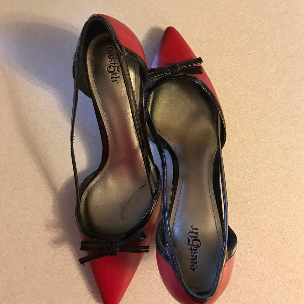 Red and black east 5th heels