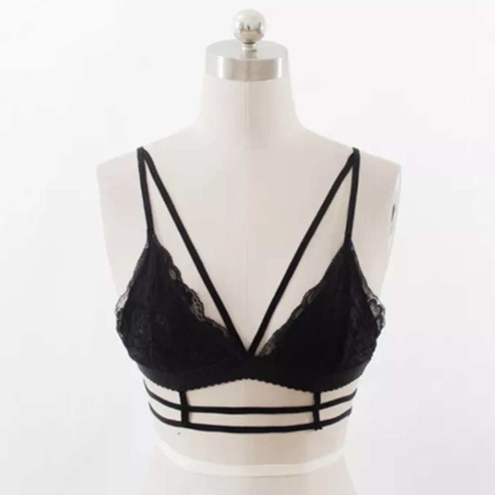 Lace Cage Back Bralette - Picture 2 of 3