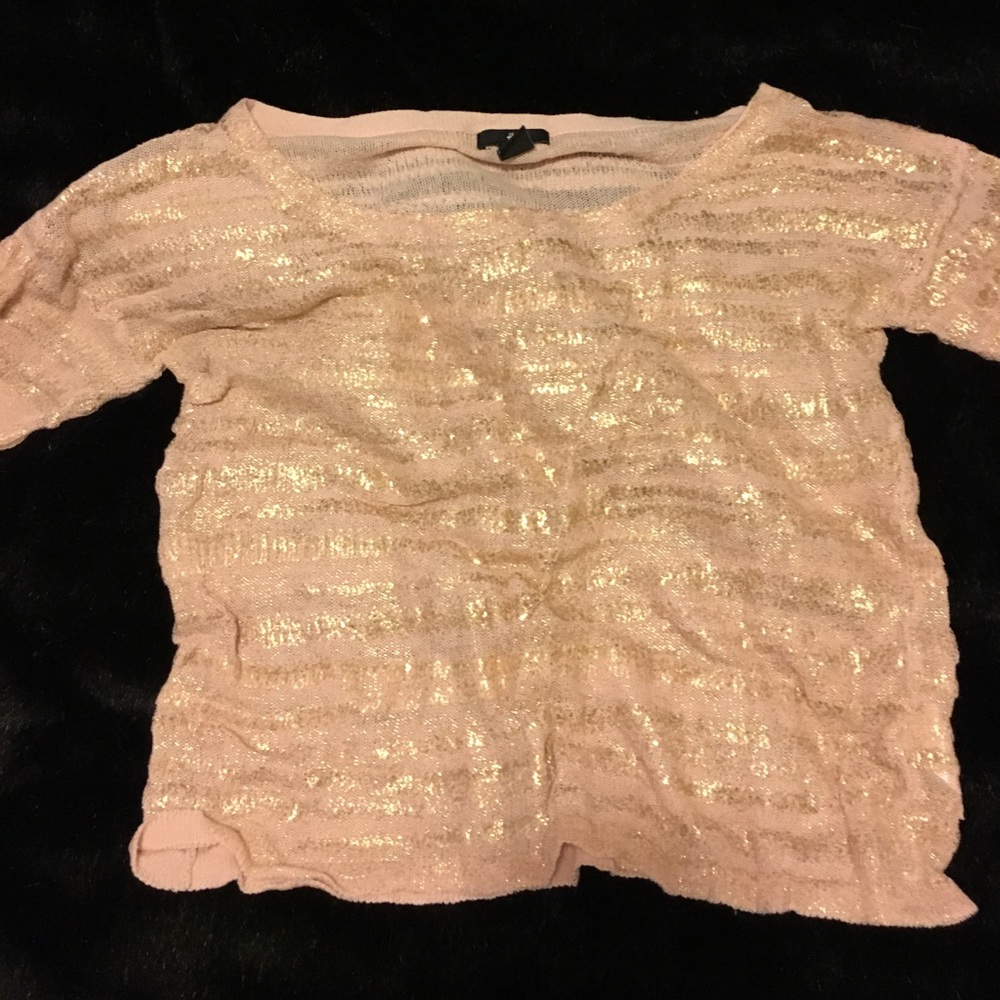 H&M pink and gold shiny sweater