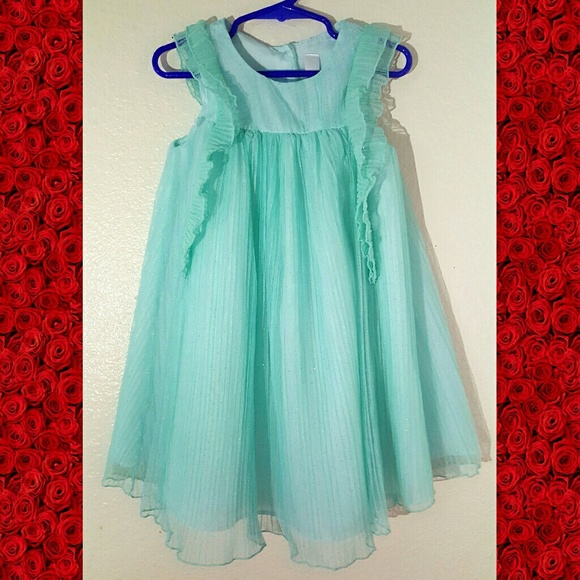 ❌❌Sold❌❌Mint sparkle dress size 3 t - Picture 2 of 5