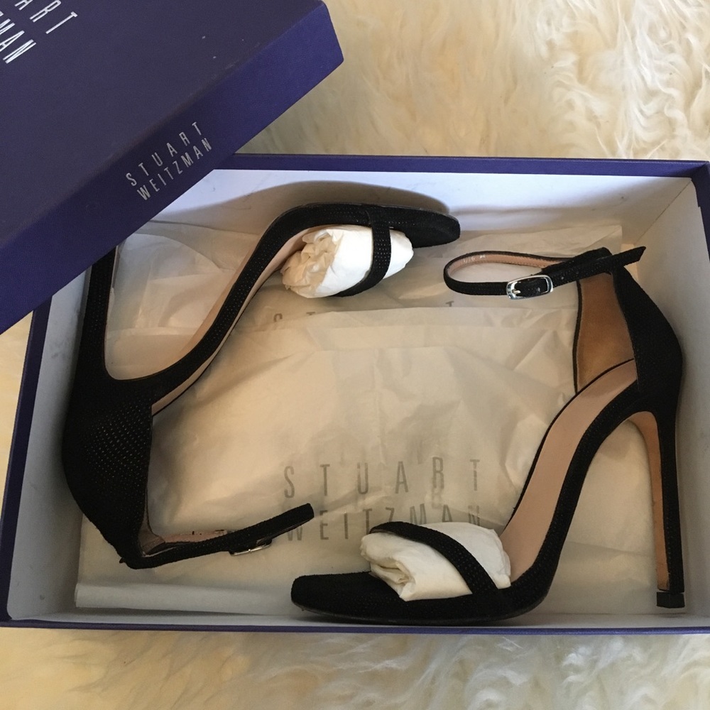 Stuart Weitzman | Black Goose nudist sandals