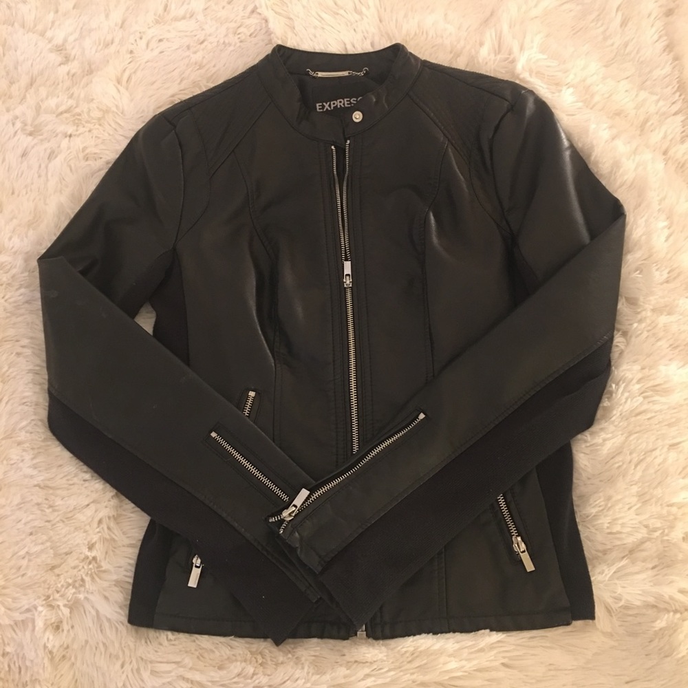 Express Black Faux Leather Jacket