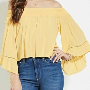 New Crinkled Gauze Off the Shoulder Swing Top NWT