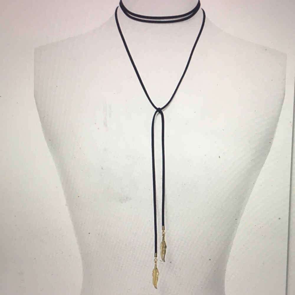 Aqua : Dallas Feather Chocker Necklace