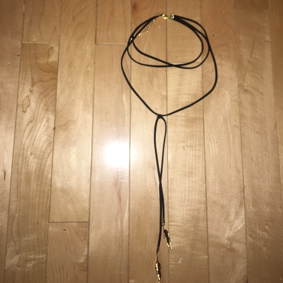 Aqua : Dallas Feather Chocker Necklace - Picture 2 of 2