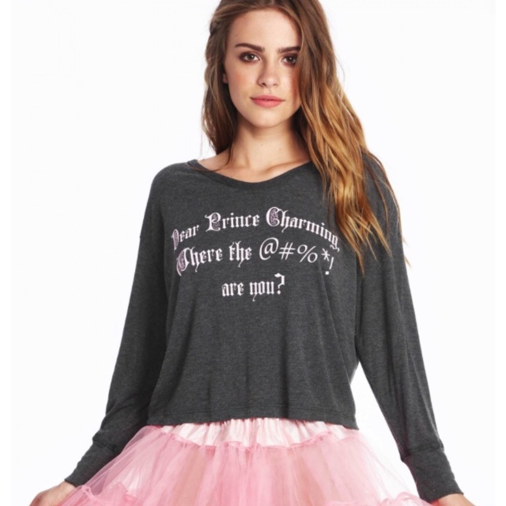 WILDFOX Dear Prince Charming babysitter tee crop