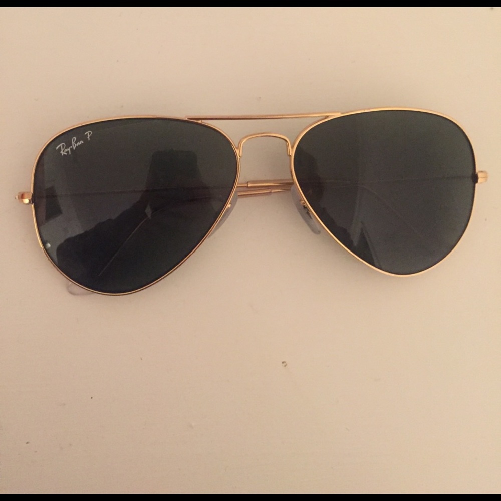 polarized ray ban aviators black and gold
