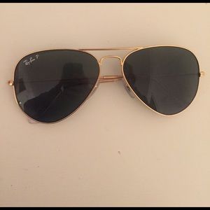 polarized ray ban aviators black and gold