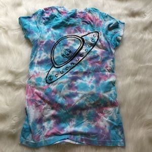 Hot Topic Alien UFO tye dye shirt by black matter