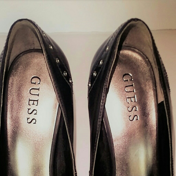 Guess Open Toe Black Leather Pumps (Size 7M) - Picture 4 of 4