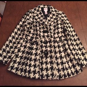 Candies Pea Coat Black/White