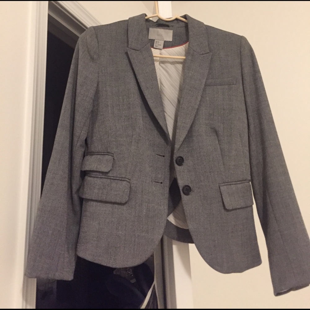 Forever 21 Grey jacket with brown elbow pads