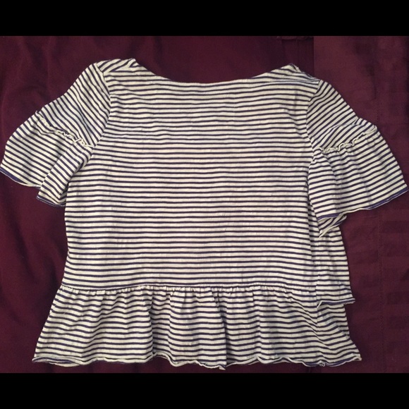 Anthropologie ruffled shirt stripes - Picture 3 of 3