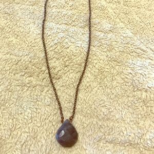 Gorgeous stone necklace on a black chain NWOT