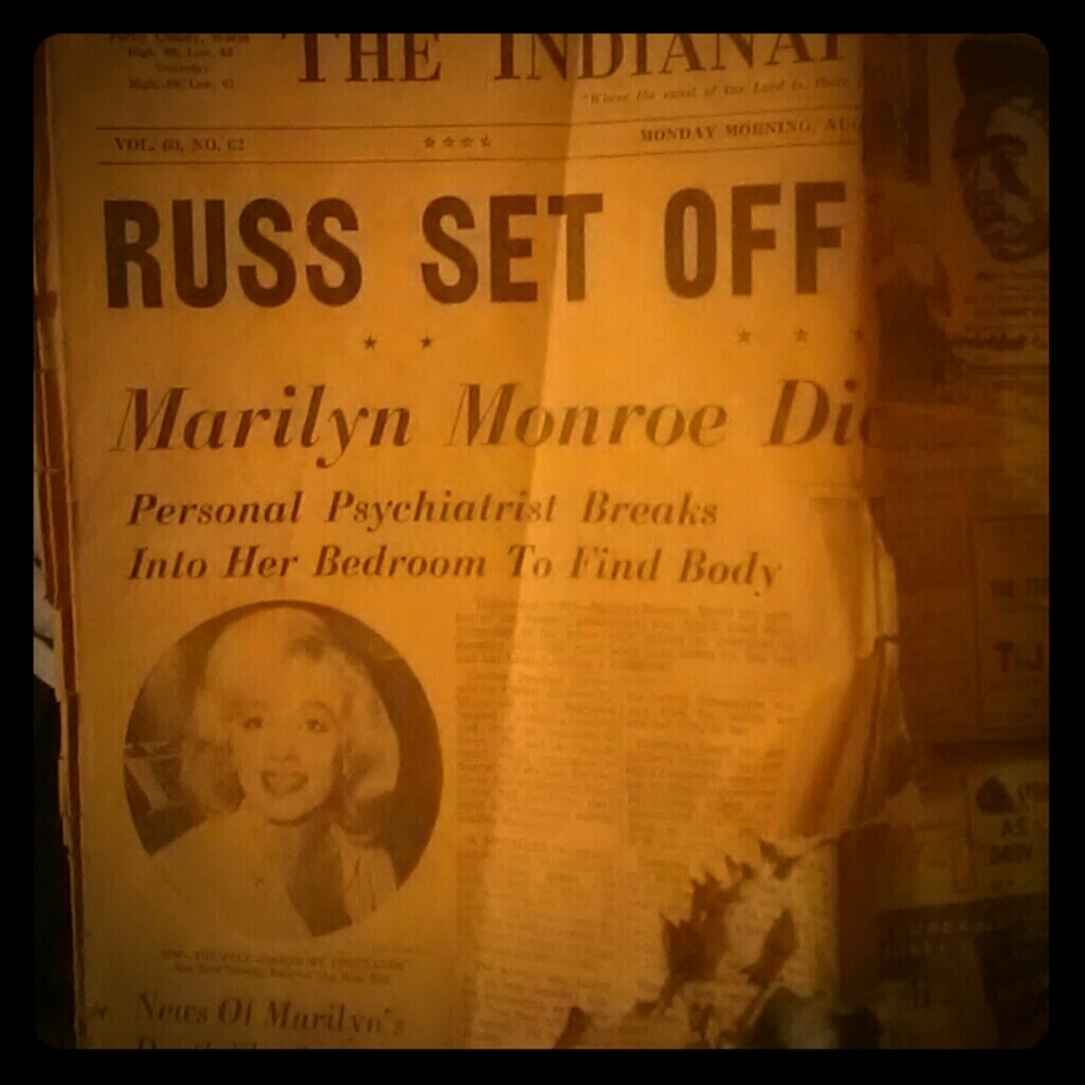 Very valuable. Front page. Marilyn monroes death