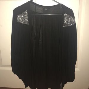 Short sleeve black cardigan