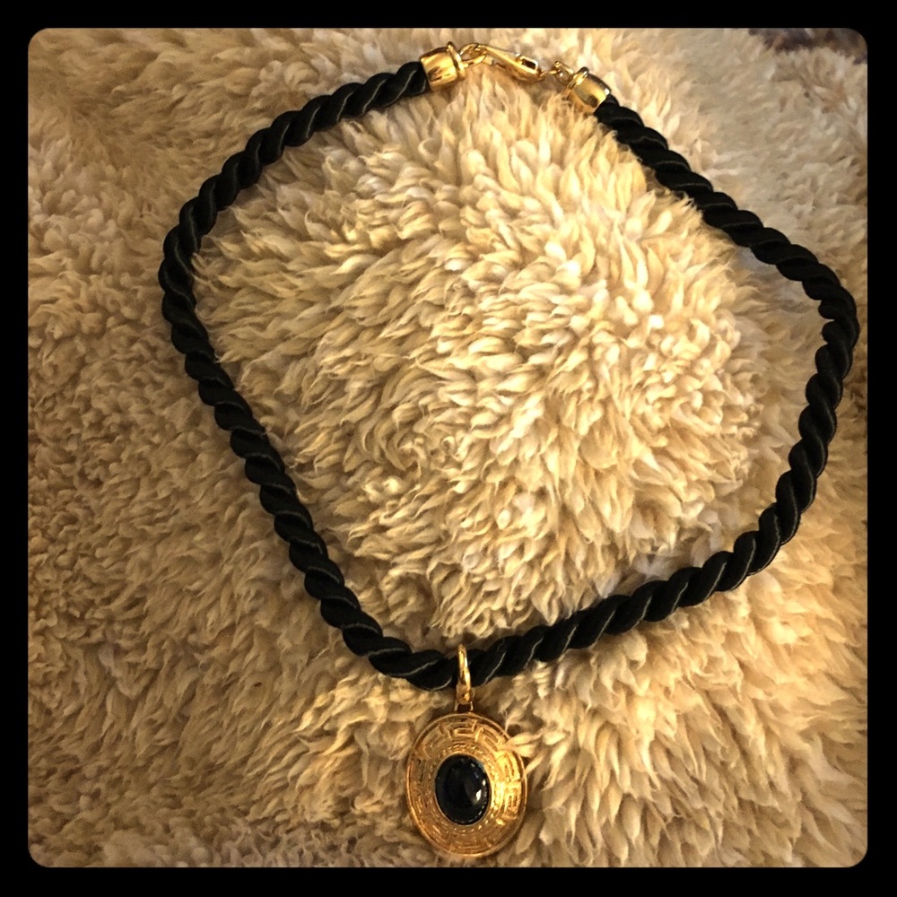 Black/gold cord necklace