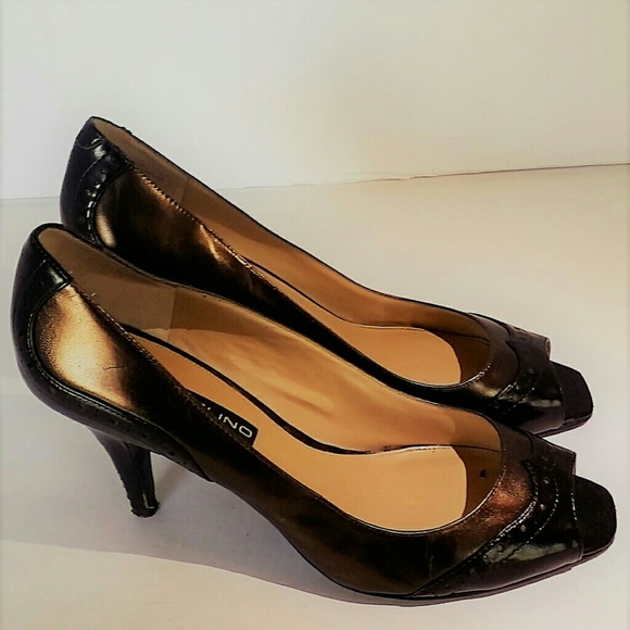 Bandolino Bronze Open Toe Heels (Size 9 1/2M) - Picture 4 of 5