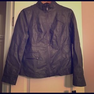Alfani Slate Gray Pleather Jacket