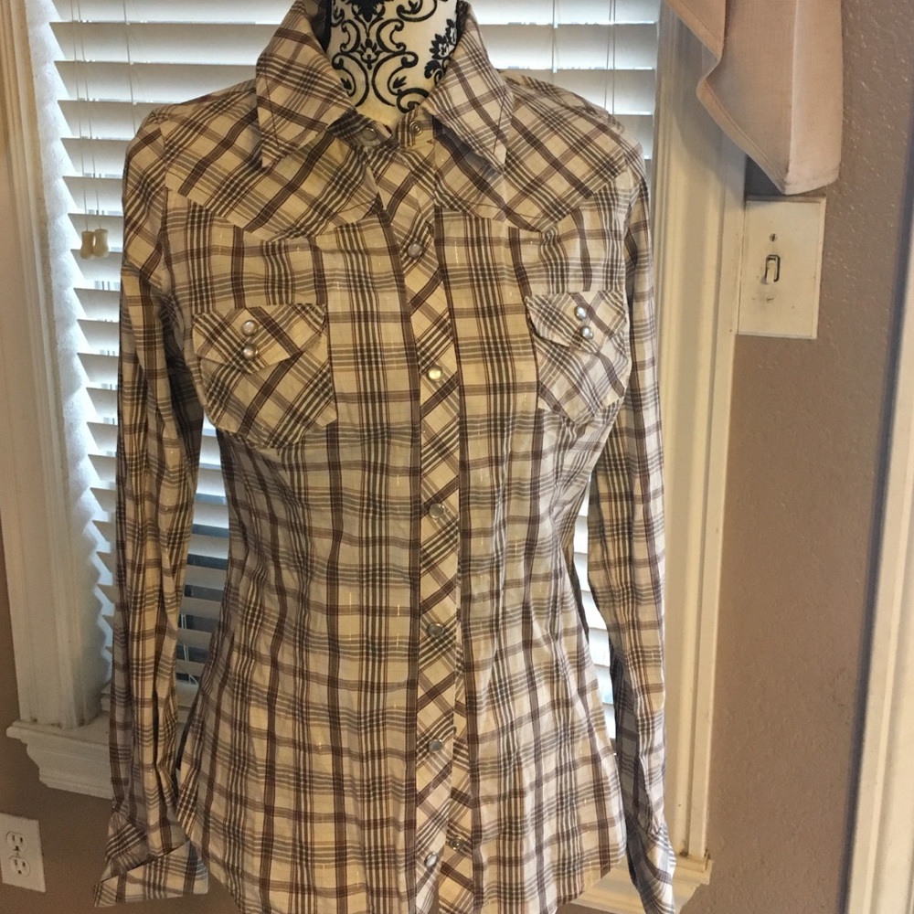 Guess Jean Western Blouse Size L
