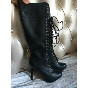 Knee high black boots