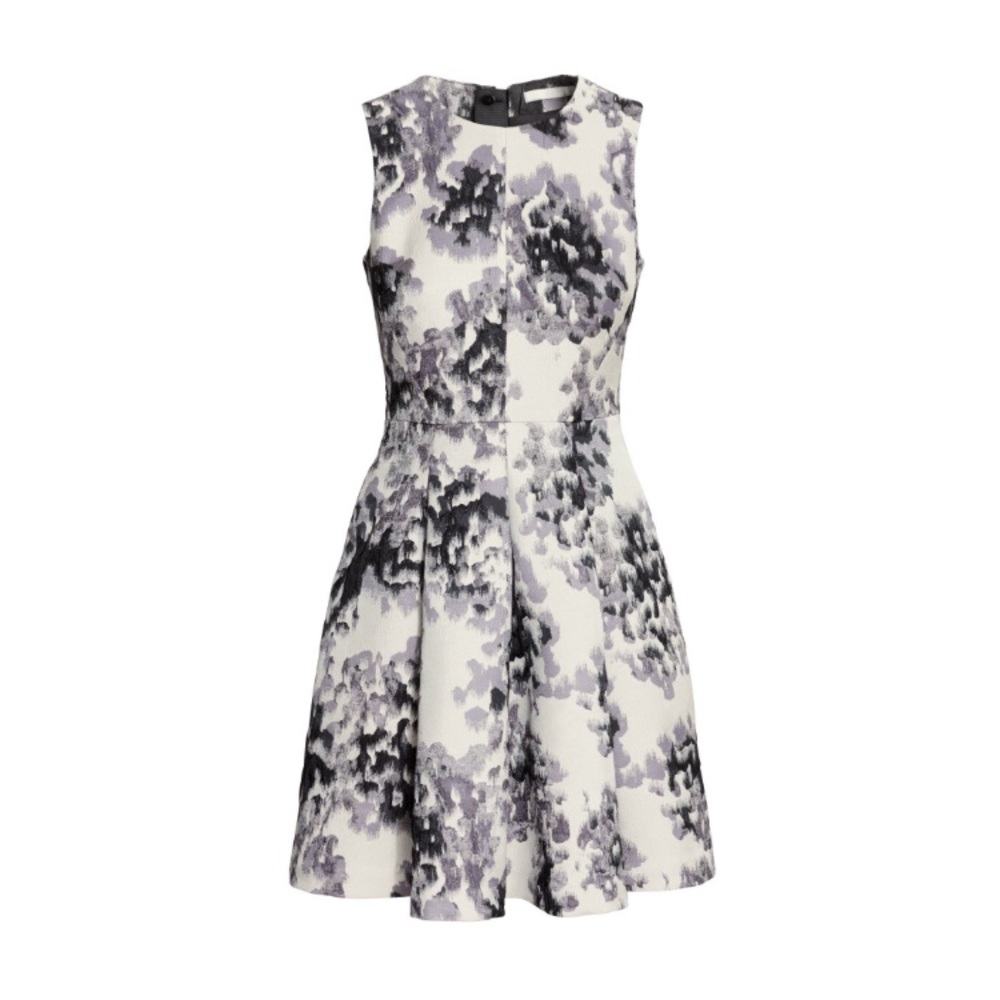 H&M Jacquard-Weave Watercolor Print Dress US 4