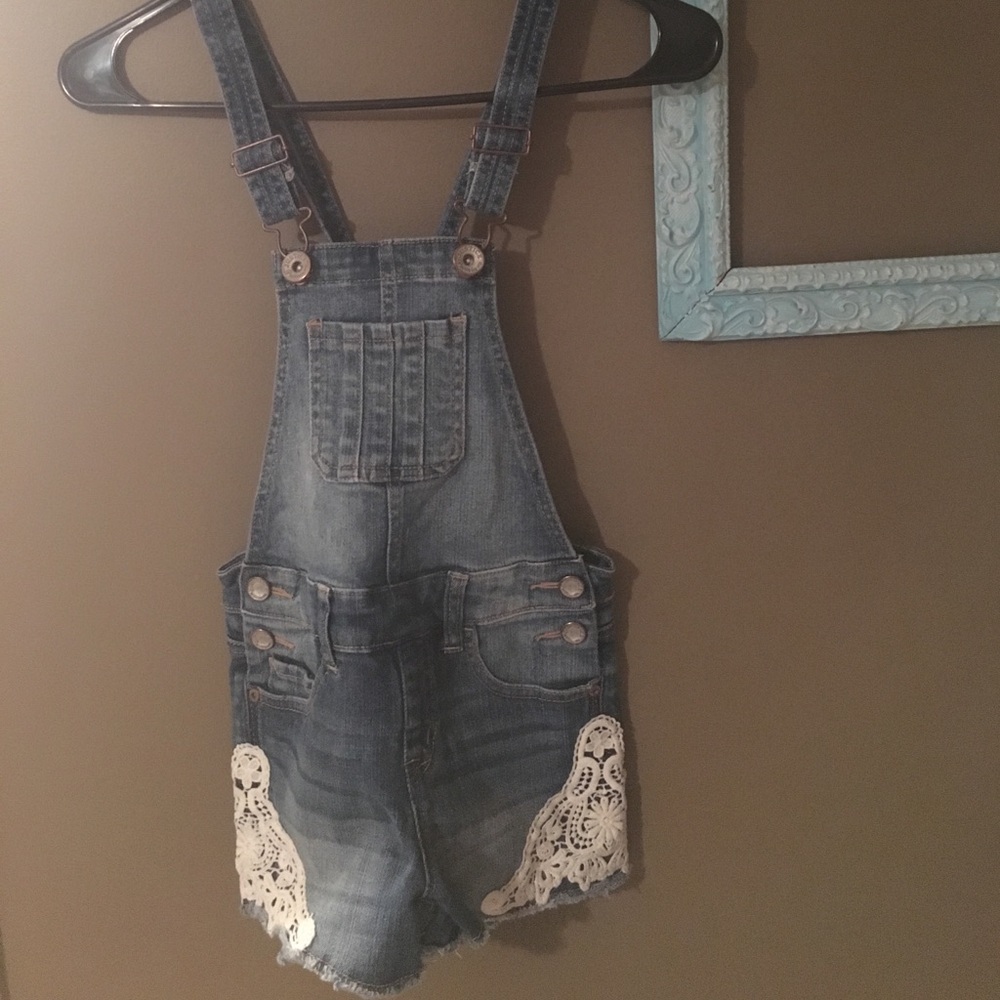 Justice denim shortalls