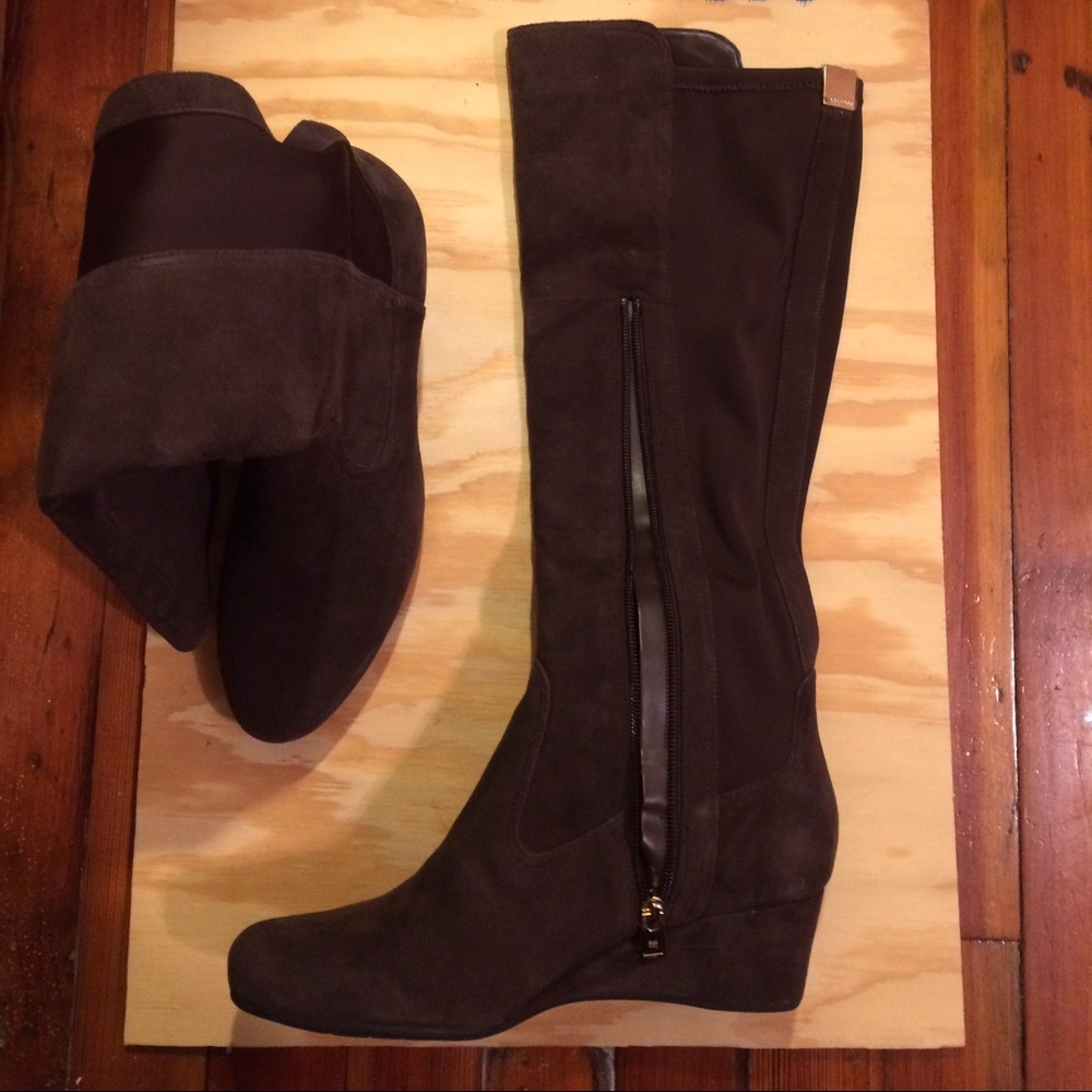 Rockport wedge, shin high boots