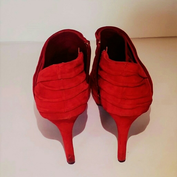 Gianni Bini Red Suede Booties (Size 7M) - Picture 3 of 5