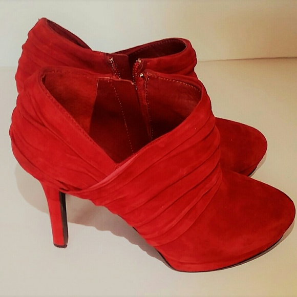 Gianni Bini Red Suede Booties (Size 7M) - Picture 4 of 5