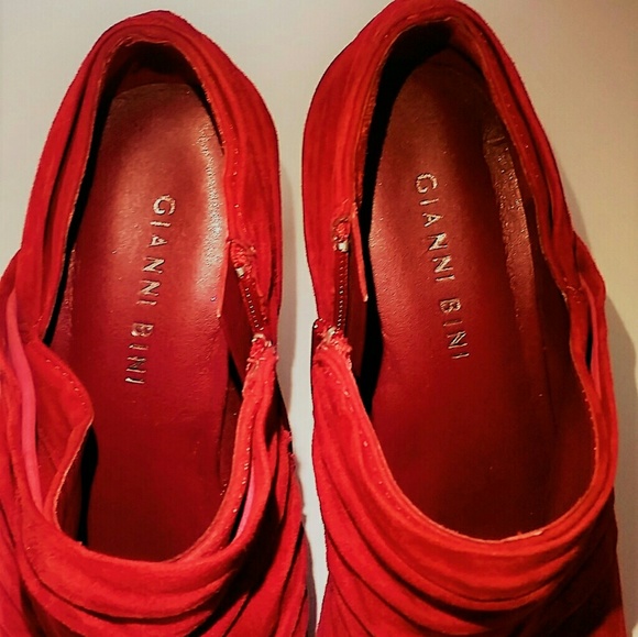 Gianni Bini Red Suede Booties (Size 7M) - Picture 5 of 5