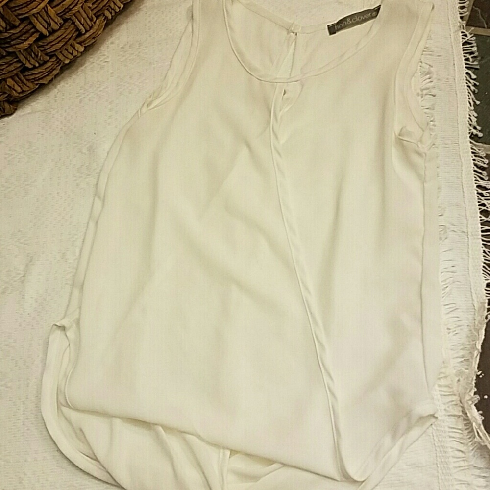 White, Wide strap Blouse