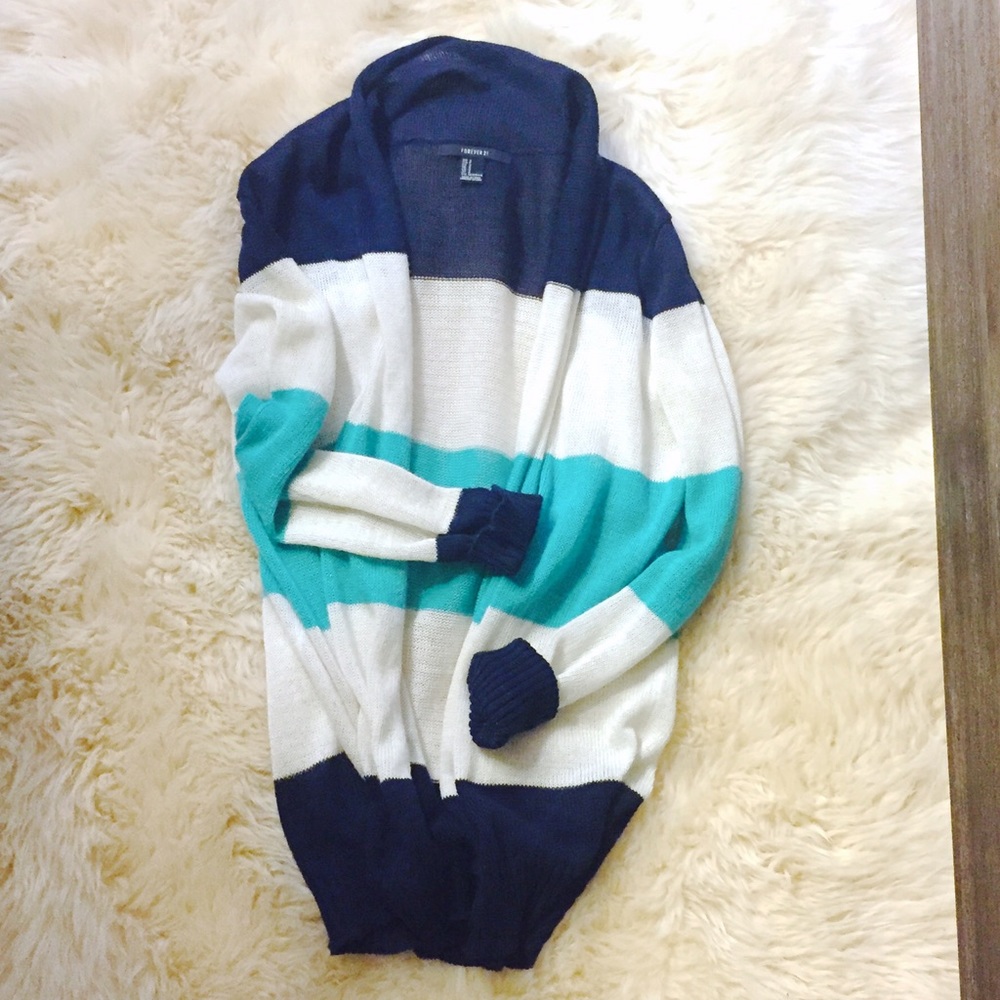 Tri-Colored Cardigan - Picture 2 of 2