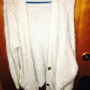 Faux fur fuzzy cardigan
