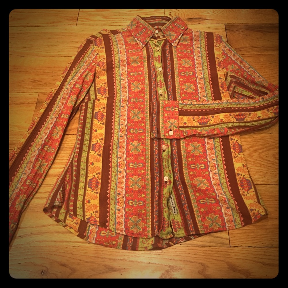 Lucky Brand stripe/ pattern long sleeve shirt