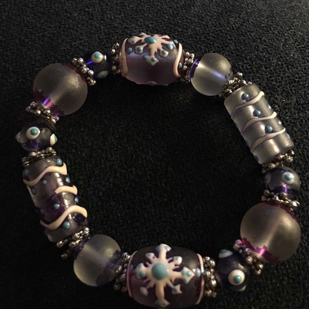 Purple winter elastic bracelet