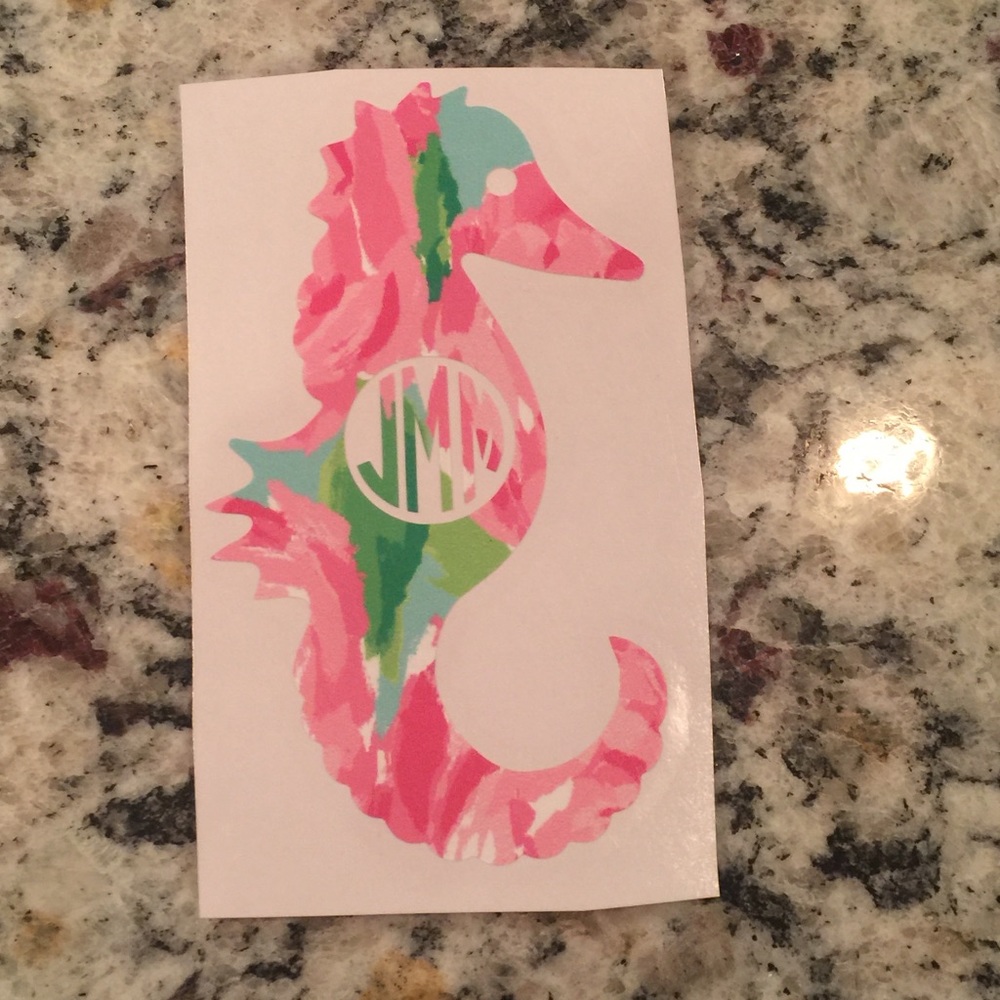Lilly Pulitzer Monogram Seahorse Decal
