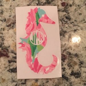 Lilly Pulitzer Monogram Seahorse Decal