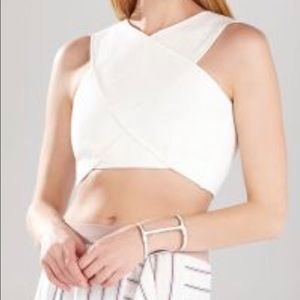 BCBG White Nyella Banded Bra - NWT