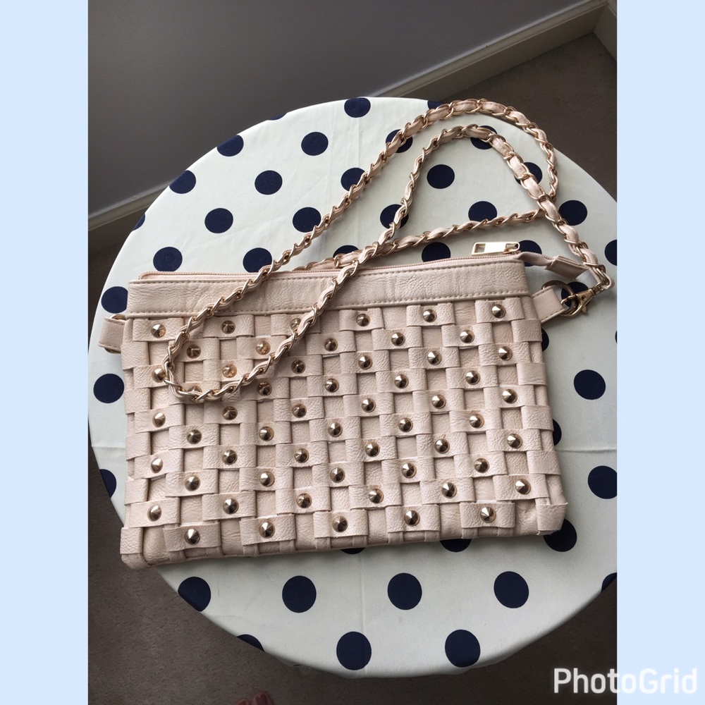 Blush pink studded purse