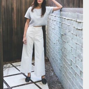 High waist white sailor pants