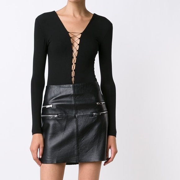 T by Alexander Wang Tops - T by Alexander Wang lace up bodysuit